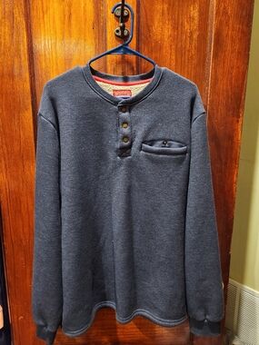 EUC Coleman XXL Navy Blue Henley Thermal Pullover